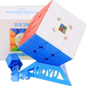 Hawkister Moyu Rs3M 2020 Stickerless Magnetic Speed Cube - Smooth & Fast 3x3 Cube for Kids