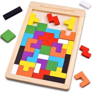 Wooden Russian Blocks Puzzles for Kids Adults, Wood Intelligence Kids Toys for 2-5 Years Boy,Wooden Puzzles Brain Teasers Toy Educational Gift for 7-10 Years