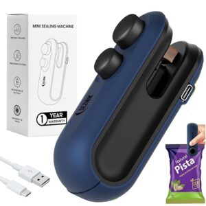 Seznik Sealing Machine for Food Packets - Portable Handheld Sealing, Snacks, Chips, Fresh Storage - Mini Sealing Machine, 1 YEAR Warranty (Dark Blue)