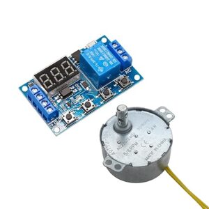 Electronic Spices Combo of Timer Relay Module (6V–30V DC) with Adjustable Delay | 6 RPM 220V AC Swing Motor