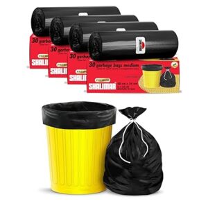 Shalimar Premium (Lavender Fragrance) Scented Garbage Bags | Medium 19 X 21 Inches | 120 Bags (30 Bags X 4 Rolls) | Dustbin Bag/Trash Bag | (Black) - Perforated Box for Easy Dispensing