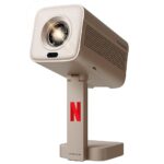 E GATE Atom 4X+ Fully Automatic Projector 4k Ultra HD | Whale TV+ Live TV on Android | Brightest 400 ISO | Native 1080p, Netflix, Prime | USB-HDMI ARC+CEC | HDR+HLG | WiFi 6, BT, Egate Projectors Gold