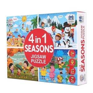 Ratna's 4 in 1 Indian Seasons Jigsaw Puzzle for Kids. 4 Jigsaw Puzzles 35 Pieces Each