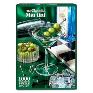 Jigsaw Puzzle 1000 Pieces - The Classic Martini, Cocktail Puzzle for Adults with Full-Size Poster, Brain-Boosting Fun, Includes Sorting Trays, Gifts for Cocktail Lovers, Finished Size 27.5
