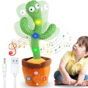 Storio Rechargeable Toys Talking Cactus Baby Toys for Kids Dancing Cactus Toys Can Sing Wriggle & Singing Recording Repeat What You Say Funny Education Toys for Children Playing Home Decor for Kids - Product Image