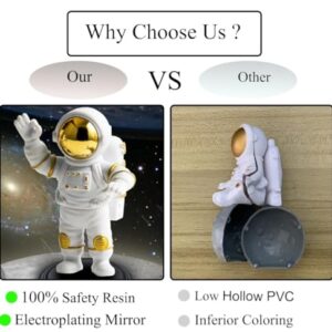 VRB DecTM 3Pcs Astronaut Figurine Spaceman Statue Ornament Toys Statue for Showpiece Home Room Office Desktop Decoration/Car Dashboard/Perfect Valentine Items (3 Pcs Big Golden Astronaut showpiece) - Product Image