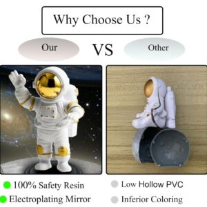 VRB DecTM 3Pcs Astronaut Figurine Spaceman Statue Ornament Toys Statue for Showpiece Home Room Office Desktop Decoration/Car Dashboard/Perfect Valentine Items (3 Pcs Big Golden Astronaut showpiece) - Product Image